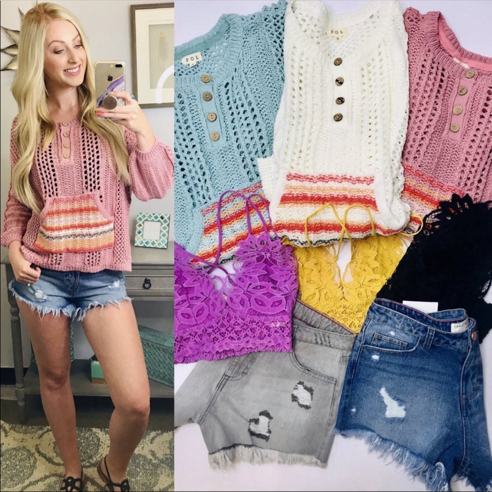 Size Small Pol Open Weave Pullover - image 3